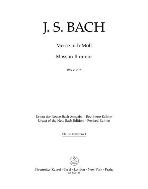 Mass in B minor BWV 232 [Bar:BA5935-65]