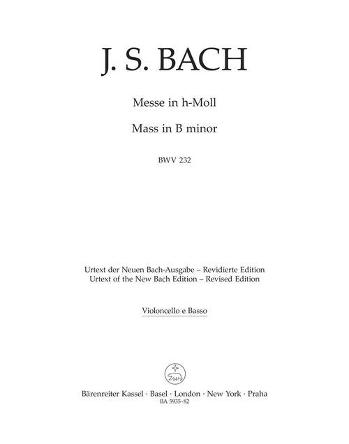 Mass in B minor BWV 232 [Bar:BA5935-82]