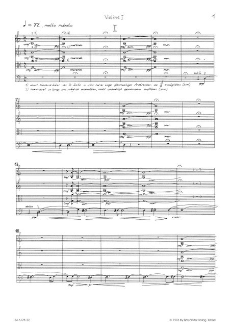 String Quartet No. 1 in four Movements (1976) [Bar:BA6178-22]