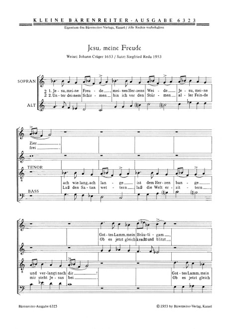 Jesu meine Freude - Wenn wir in höchsten Nöten sein [Bar:BA6323]