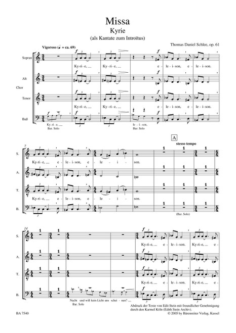 Missa op. 61 (2004/2005) [Bar:BA7540-91]