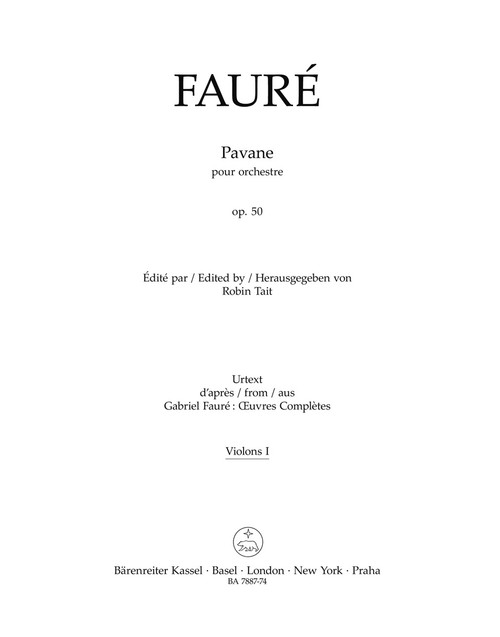 Pavane for Orchestra op. 50 N 100a [Bar:BA7887-74]