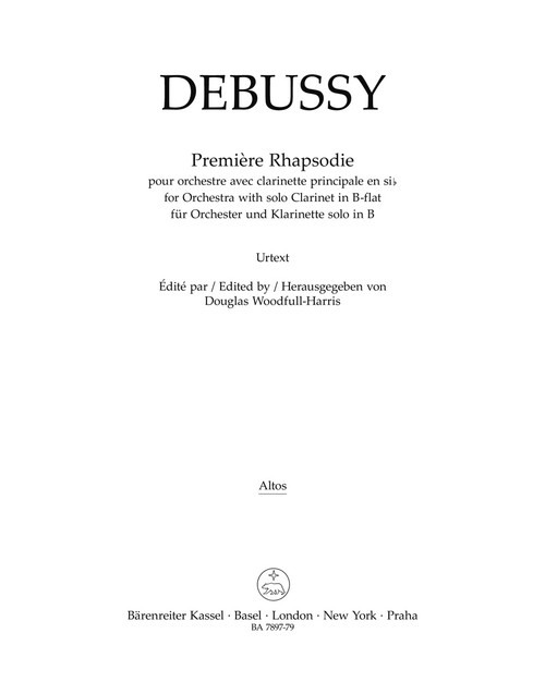 Première Rhapsodie for Orchestra with Solo Clarinet in B-flat [Bar:BA7897-79]