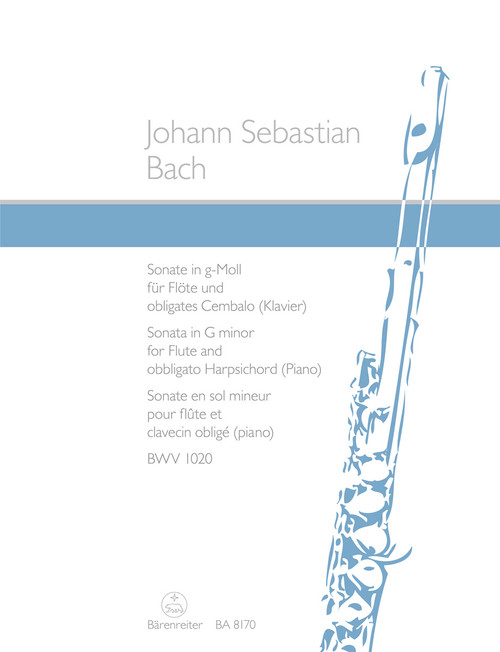 Sonata for Flute and obbligato harpsichord (piano) in G minor BWV 1020 [Bar:BA8170]