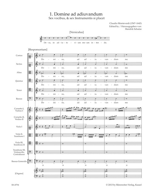 Vespro della Beata Vergine "Marienvesper" [Bar:BA8794]