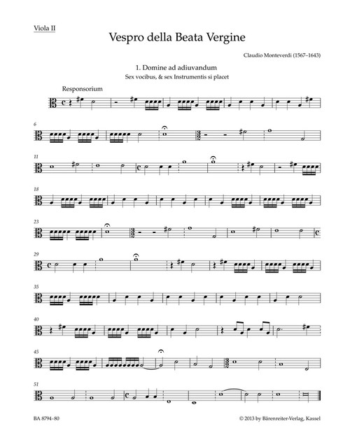 Vespro della Beata Vergine "Marienvesper" [Bar:BA8794-80]