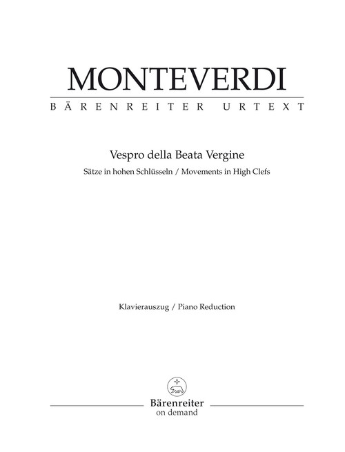 Vespro della Beata Vergine "Marienvesper" [Bar:BA8794-92]