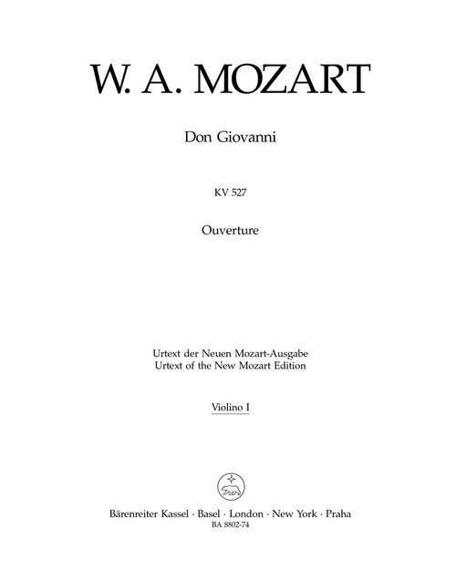 Overture to "Don Giovanni" K. 527 [Bar:BA8802-74]