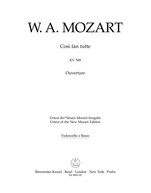 Ouvertüre zu "Così fan tutte" KV 588 [Bar:BA8803-82]