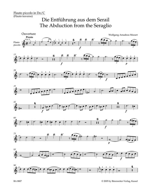 The Abduction from the Seraglio K. 384 [Bar:BA8807-65]