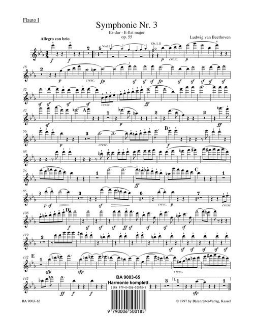 Symphony no. 3 in E-flat major op. 55 "Eroica" [Bar:BA9003-65]