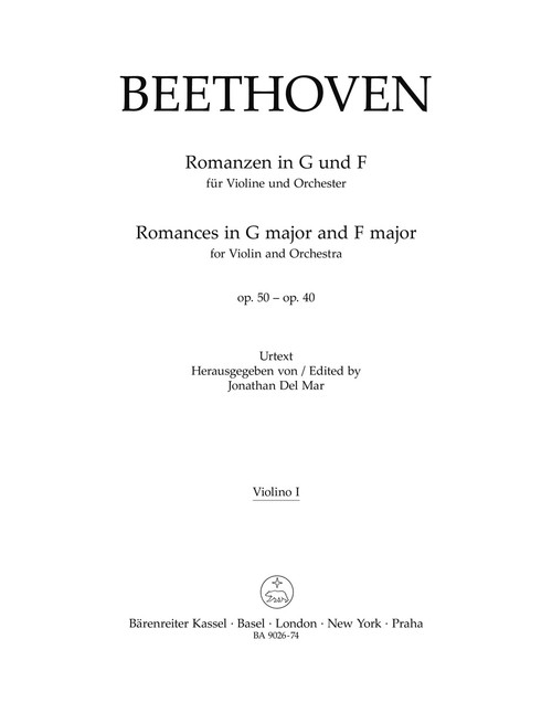 Romances in F major and G major for Violin and Orchestra op. 50, 40 [Bar:BA9026-74]