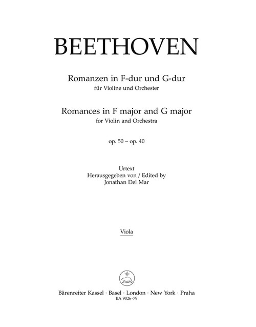 Romances in F major and G major for Violin and Orchestra op. 50, 40 [Bar:BA9026-79]