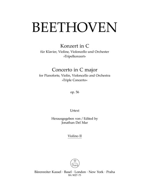 Concerto for Pianoforte, Violin, Violoncello and Orchestra in C major op. 56 "Triple Concerto" [Bar:BA9027-75]