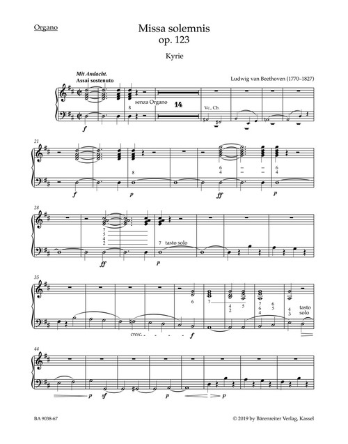 Missa solemnis op. 123 [Bar:BA9038-67]