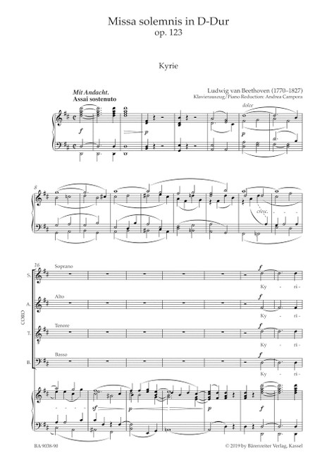 Missa solemnis op. 123 [Bar:BA9038-90]