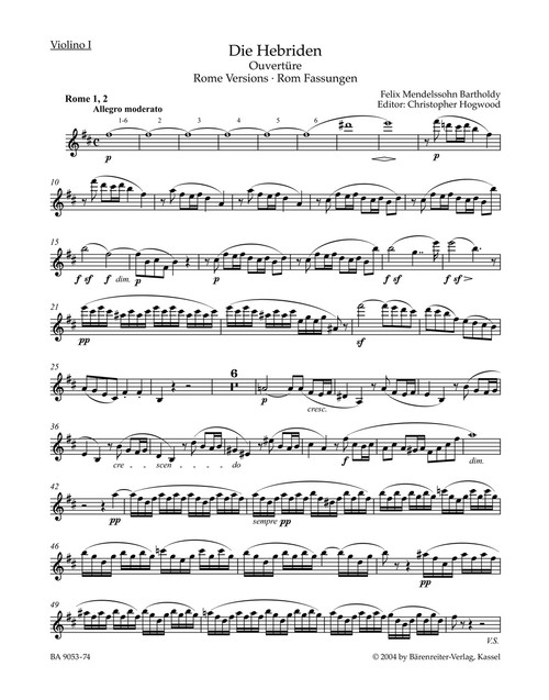 The Hebrides op. 26 [Bar:BA9053-74]