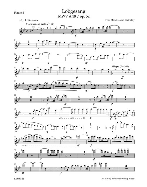 Lobgesang / Hymn of Praise op. 52 MWV A 18 [Bar:BA9092-65]