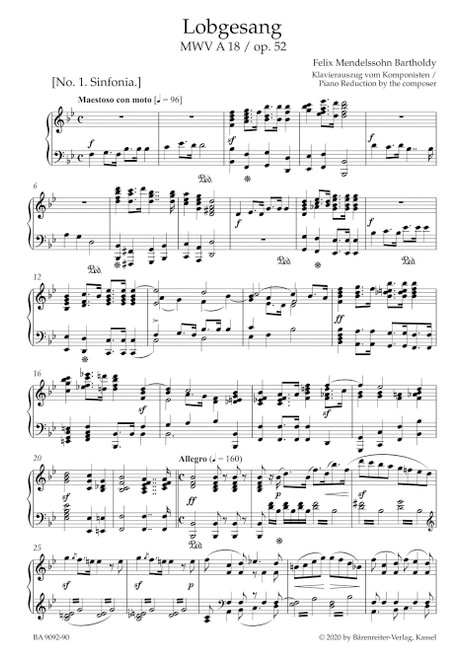 Lobgesang / Hymn of Praise op. 52 MWV A 18 [Bar:BA9092-90]