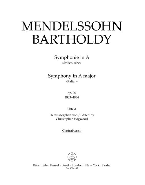 Symphony in A major op. 90 "Italian" (1833-1834) [Bar:BA9094-85]