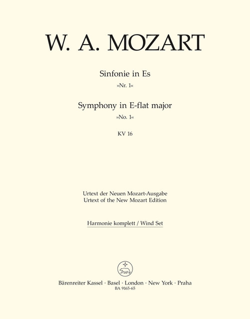 Symphony no. 1 in E-flat major K. 16 [Bar:BA9165-65]