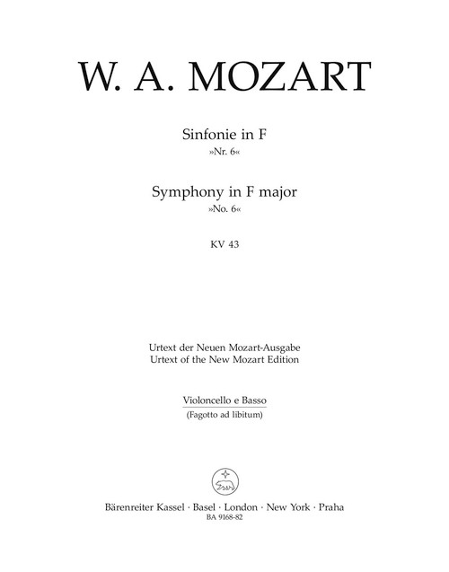 Symphony no. 6 in F major K. 43 [Bar:BA9168-82]