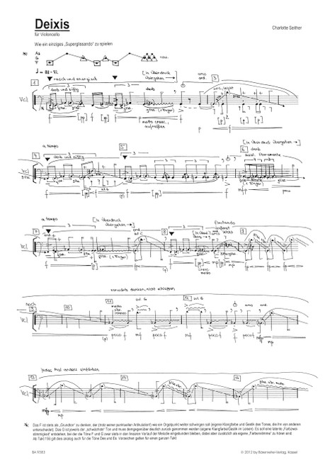 Deixis for Violoncello (2009) [Bar:BA9383]