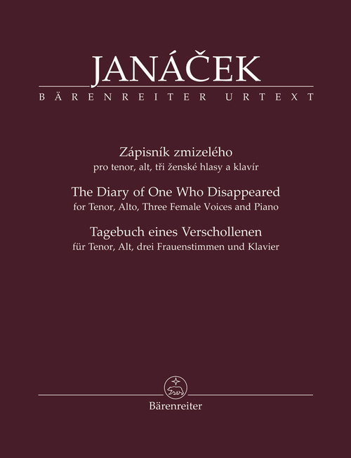 Zápisník zmizelého (The Diary of One Who Disappeared / Tagebuch eines Verschollenen) for Tenor, Alto, Three Female Voices and Piano [Bar:BA9575]