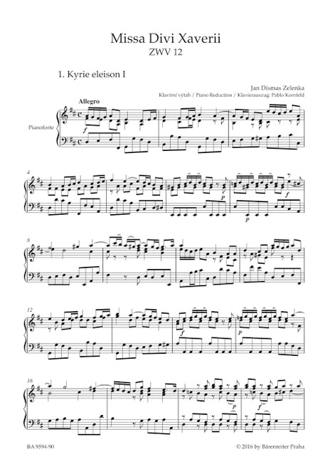Missa Divi Xaverii ZWV 12 [Bar:BA9594-90]
