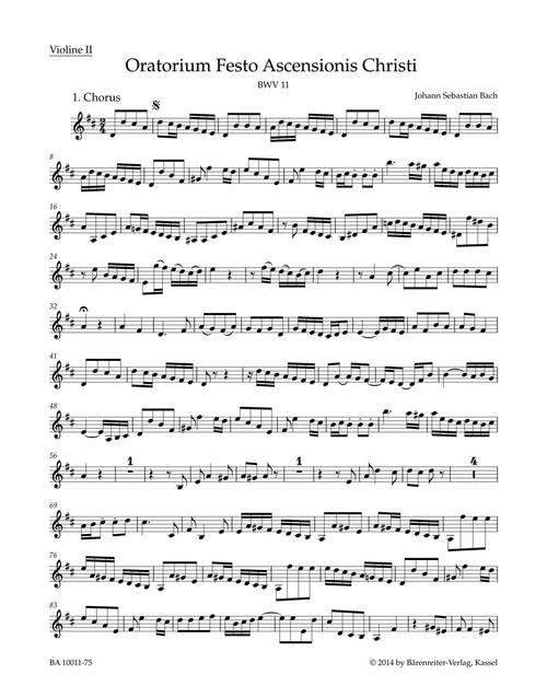 Ascension Oratorio BWV 11 [Bar:BA10011-75]