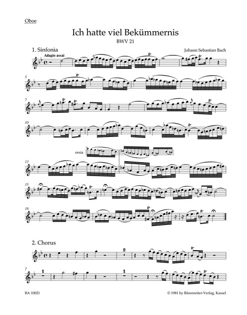 Lord my God, my heart and soul were sore distrest BWV 21 [Bar:BA10021-65]