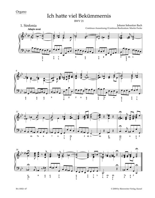 Lord my God, my heart and soul were sore distrest BWV 21 [Bar:BA10021-67]