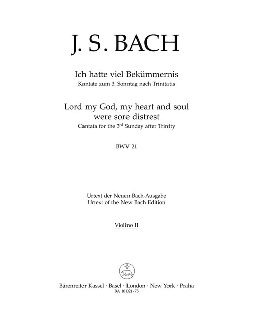 Lord my God, my heart and soul were sore distrest BWV 21 [Bar:BA10021-75]