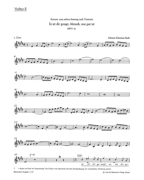 Es ist dir gesagt, Mensch, was gut ist BWV 45 [Bar:BA10045-75]
