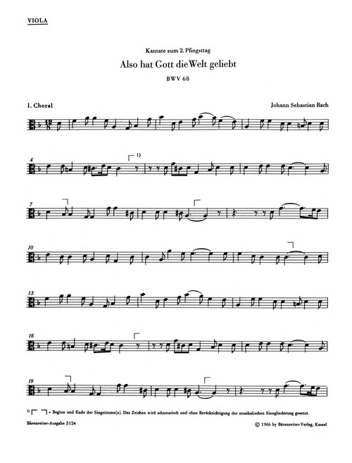 Also hat Gott die Welt geliebt BWV 68 [Bar:BA10068-79]