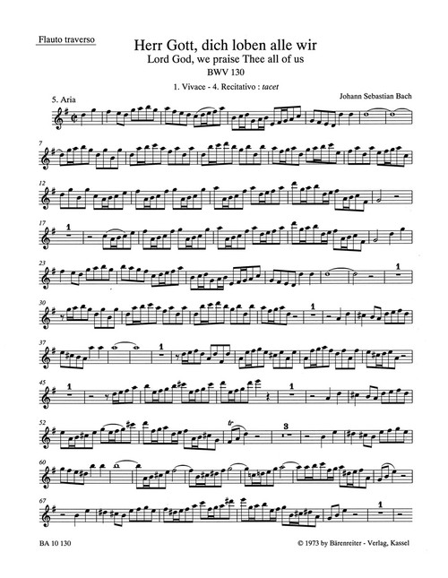 Lord God, we praise Thee all of us BWV 130 [Bar:BA10130-65]