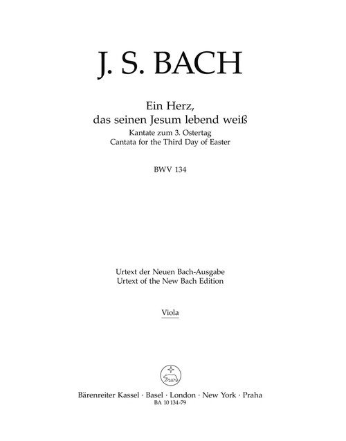 Ein Herz, das seinen Jesum lebend weiß BWV 134 [Bar:BA10134-79]