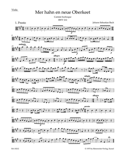 The Chamberlain is now our Squire BWV 212 "Peasant Cantata" [Bar:BA10212-79]