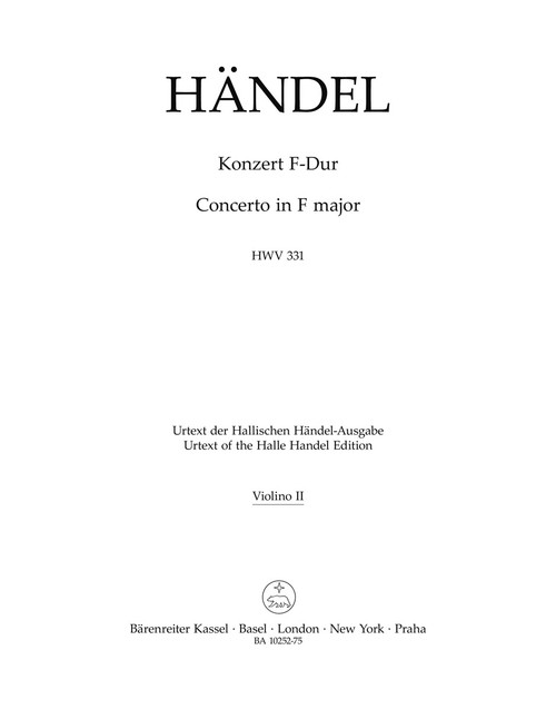 Concerto in F major HWV 331 [Bar:BA10252-75]