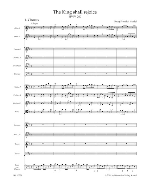 The King shall rejoice HWV 260 [Bar:BA10259]