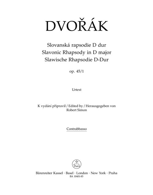 Slavonic Rhapsody in D major op. 45/1 [Bar:BA10401-85]