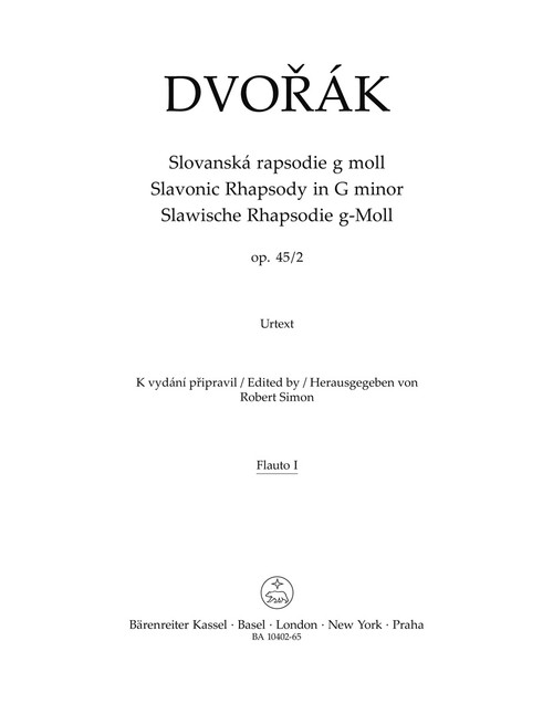 Slavonic Rhapsody in G minor op. 45/2 [Bar:BA10402-65]