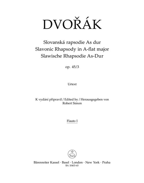Slavonic Rhapsody in A flat major op. 45/3 [Bar:BA10403-65]