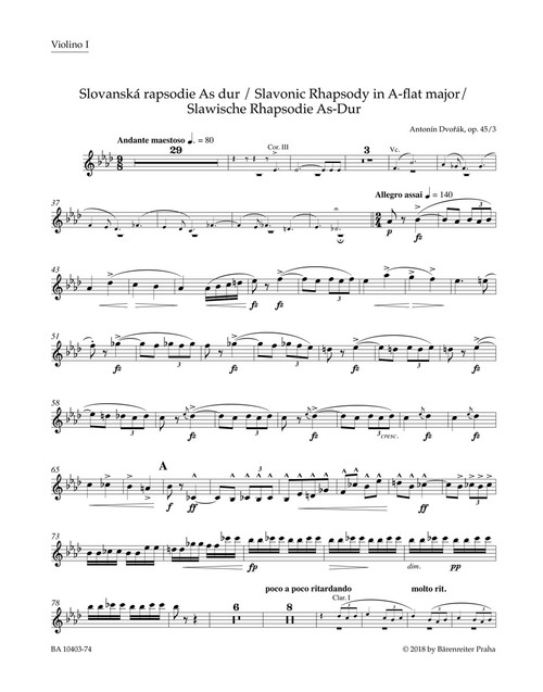 Slavonic Rhapsody in A flat major op. 45/3 [Bar:BA10403-74]