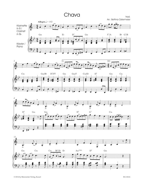 Klezmer for Clarinet and Piano [Bar:BA10616]