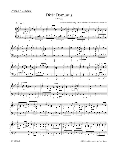 Dixit Dominus HWV 232 [Bar:BA10704-67]