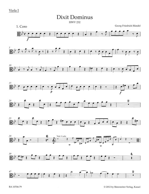 Dixit Dominus HWV 232 [Bar:BA10704-79]