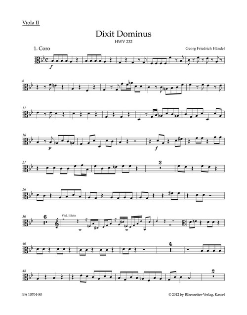 Dixit Dominus HWV 232 [Bar:BA10704-80]