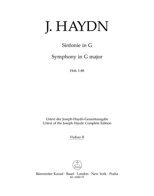 Symphony in G major Hob. I:88 [Bar:BA10980-75]