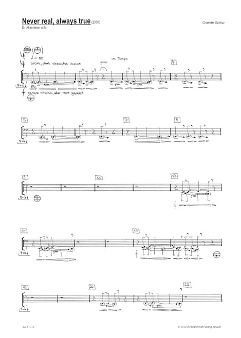 Never real, always true for Solo Accordion (2008) [Bar:BA11016]